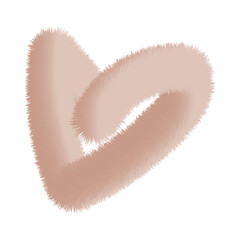  isolated 3D fur heart shape with gradient