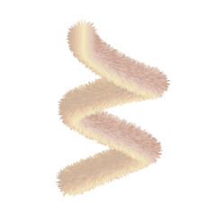 vector isolated 3D fur simple shape 3D spiral vector isolated  with gradient