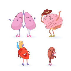 internal human organs brain, lungs, heart, spleen