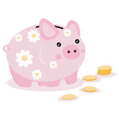piggy bank with coins