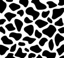 Vector design of milk cow skin pattern smooth black and white.