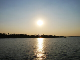 sunset over the river