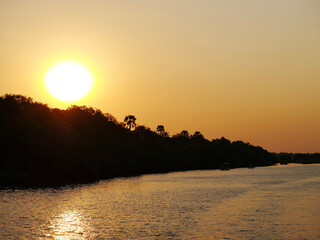 sunset on the river