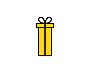 Gift flat icon. Single high quality outline symbol for web design or mobile app.  Holidays thin line signs for design logo, visit card, etc. Outline pictogram EPS10