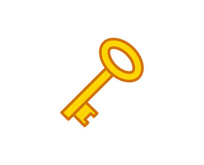 Key flat icon. Single high quality outline symbol for web design or mobile app.  House thin line signs for design logo, visit card, etc. Outline pictogram EPS10