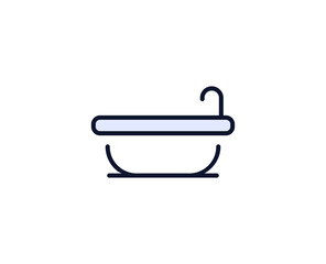 Bath flat icon. Single high quality outline symbol for web design or mobile app.  House thin line signs for design logo, visit card, etc. Outline pictogram EPS10