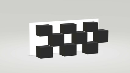 3d cubes on black