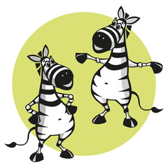cartoon character cheerful zebra dancing vector image