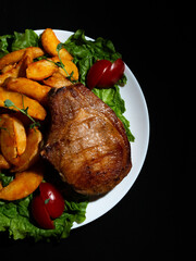 grilled meat with vegetables