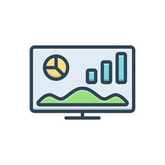 Color illustration icon for static