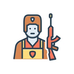 Color illustration icon for soldiers