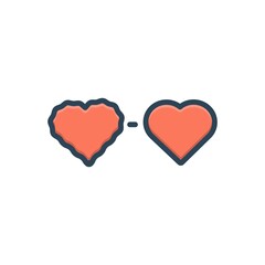 Color illustration icon for res heart