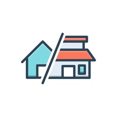 Color illustration icon for restored