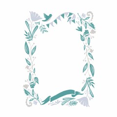 Decorative romantic frames drawn in digital on the theme of Valentine's Day