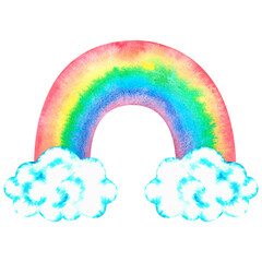 The rainbow arch. St. Patrick's Day. Watercolor illustration. Isolated on a white background.