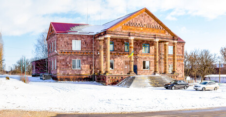 Rural house of culture with columns Ukraine