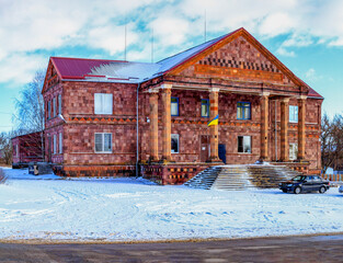 Rural house of culture with columns Ukraine