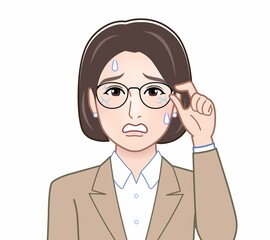 メガネが割れている人