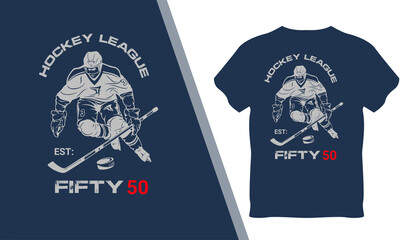 Hockey League T-Shirt Design. Ready to print easy to edit
