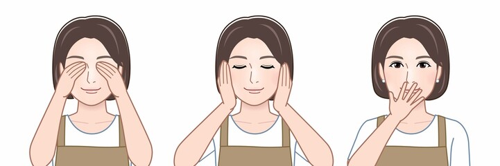 耳をふさいでいる人