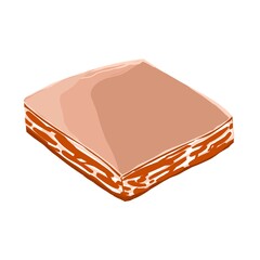 Pork Belly or Raw meat on white background.