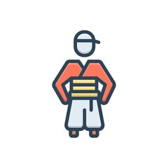 Color illustration icon for korean