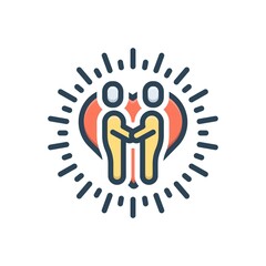 Color illustration icon for relationship
