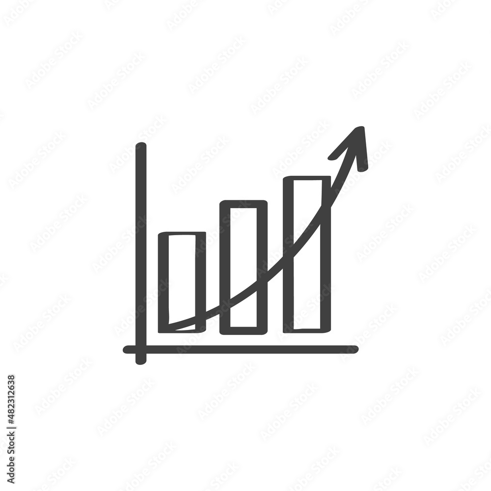 Poster graph chart line icon