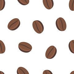 Roasted coffee beans seamless pattern