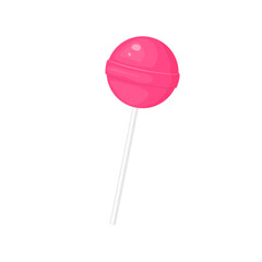 Round pink lollipop vector illustration