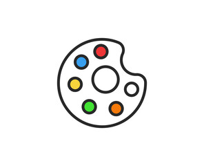 Palette line icon. High quality outline symbol for web design or mobile app. Thin line sign for design logo. Color outline pictogram on white background