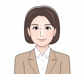 女性の正面からのイラスト