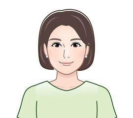 女性の正面からのイラスト