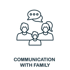 Communication With Family icon. Line element from home rest collection. Linear Communication With Family icon sign for web design, infographics and more.