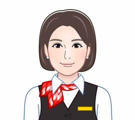 女性の正面からのイラスト