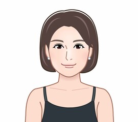女性の正面からのイラスト