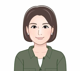 女性の正面からのイラスト