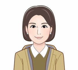 女性の正面からのイラスト