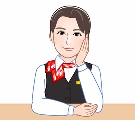 肘をついて考える人