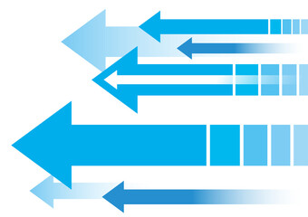 ビジネスイメージのインフォグラフィックス　矢印の背景バックグラウンド　水平競争　白背景