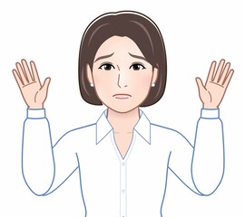 両手を上げて諦めた人