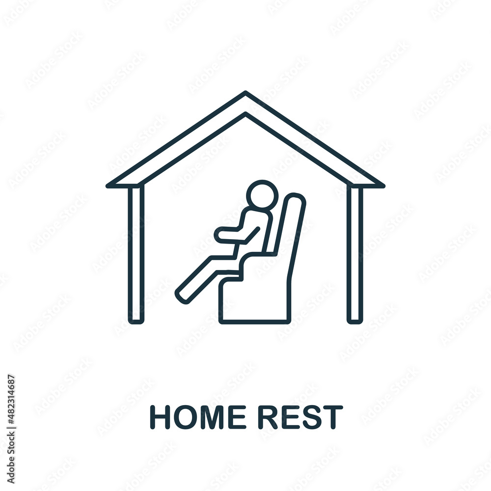 Poster home rest icon. line element from home rest collection. linear home rest icon sign for web design, i