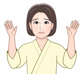 両手を上げて諦めた人