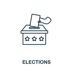 Elections icon. Line element from human rights collection. Linear Elections icon sign for web design, infographics and more.