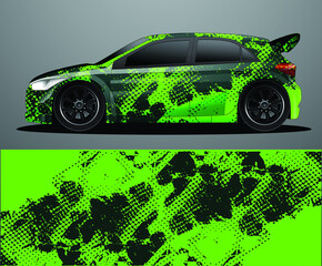  Rally car decal graphic wrap vector, abstract background