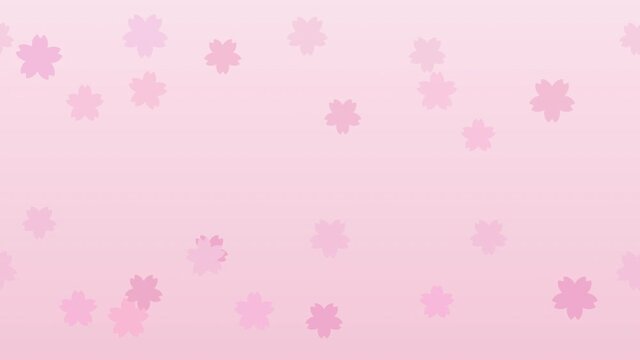 流れる桜のアニメーション ピンク背景