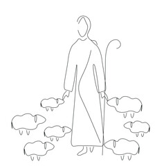 Pictures of Christ the Good Shepherd vector illustration