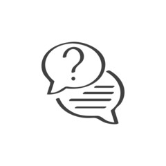 FAQ, questions and answers line icon