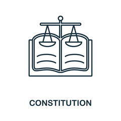 Constitution icon. Line element from human rights collection. Linear Constitution icon sign for web design, infographics and more.