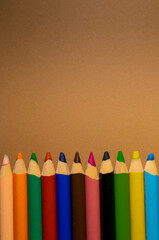 pencils on a wooden background